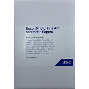 Epson Photo, Fine Art og Matte papers A4 sample pack
